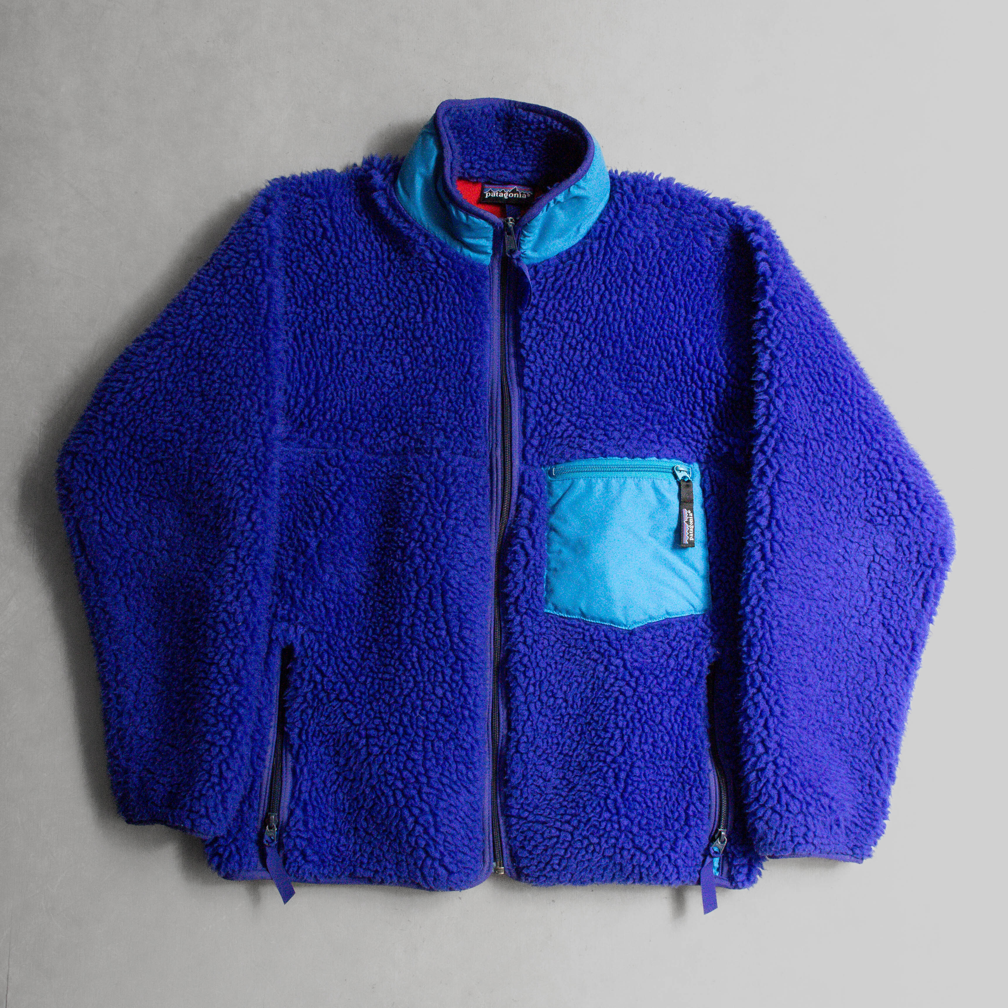 PATAGONIA DEEP PILE JACKET 美國製 藍色 刷毛 高領 外套 M