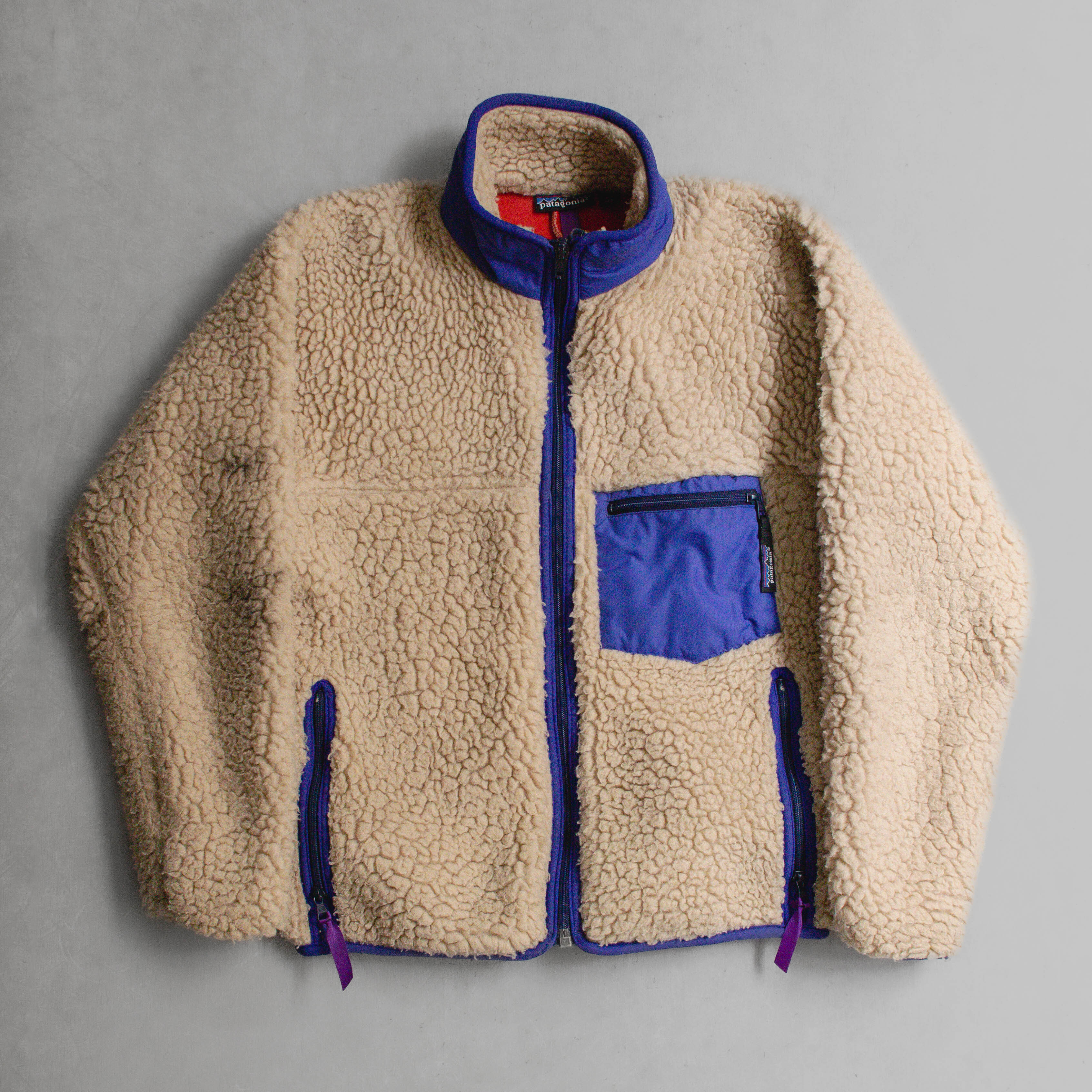 PATAGONIA DEEP PILE JACKET 美國製 米白 刷毛 高領 外套 S