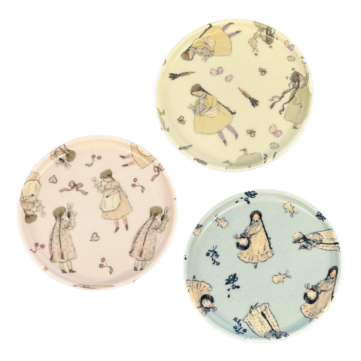 黑貓與女孩 繪本女孩 10cm 豆皿｜日本Kurahashirei