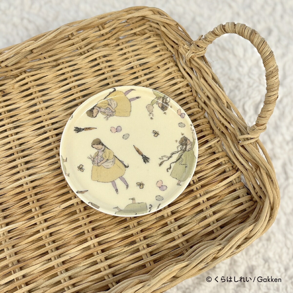 黑貓與女孩 繪本女孩 10cm 豆皿｜日本Kurahashirei