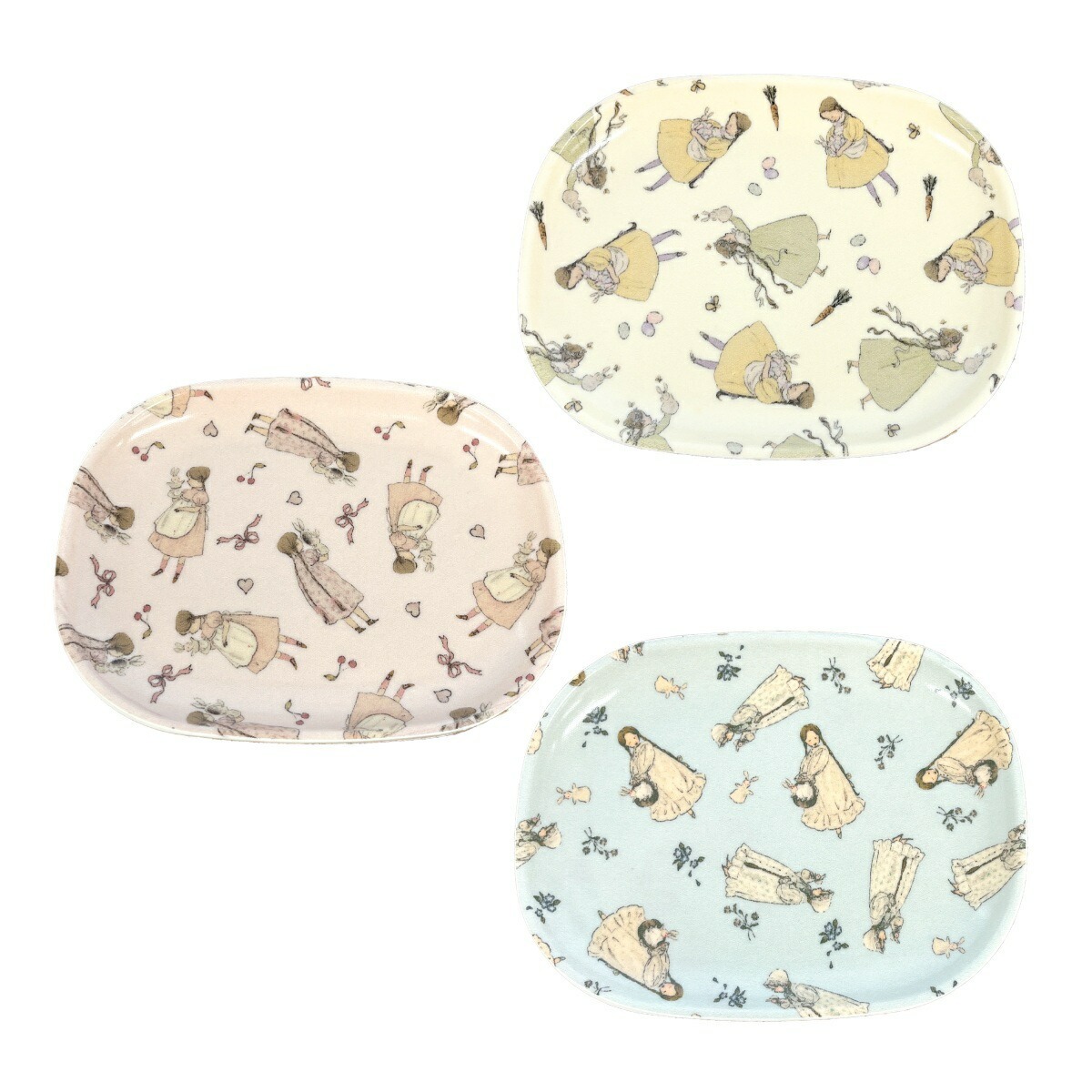 黑貓與女孩 繪本女孩 10cm 豆皿｜日本Kurahashirei