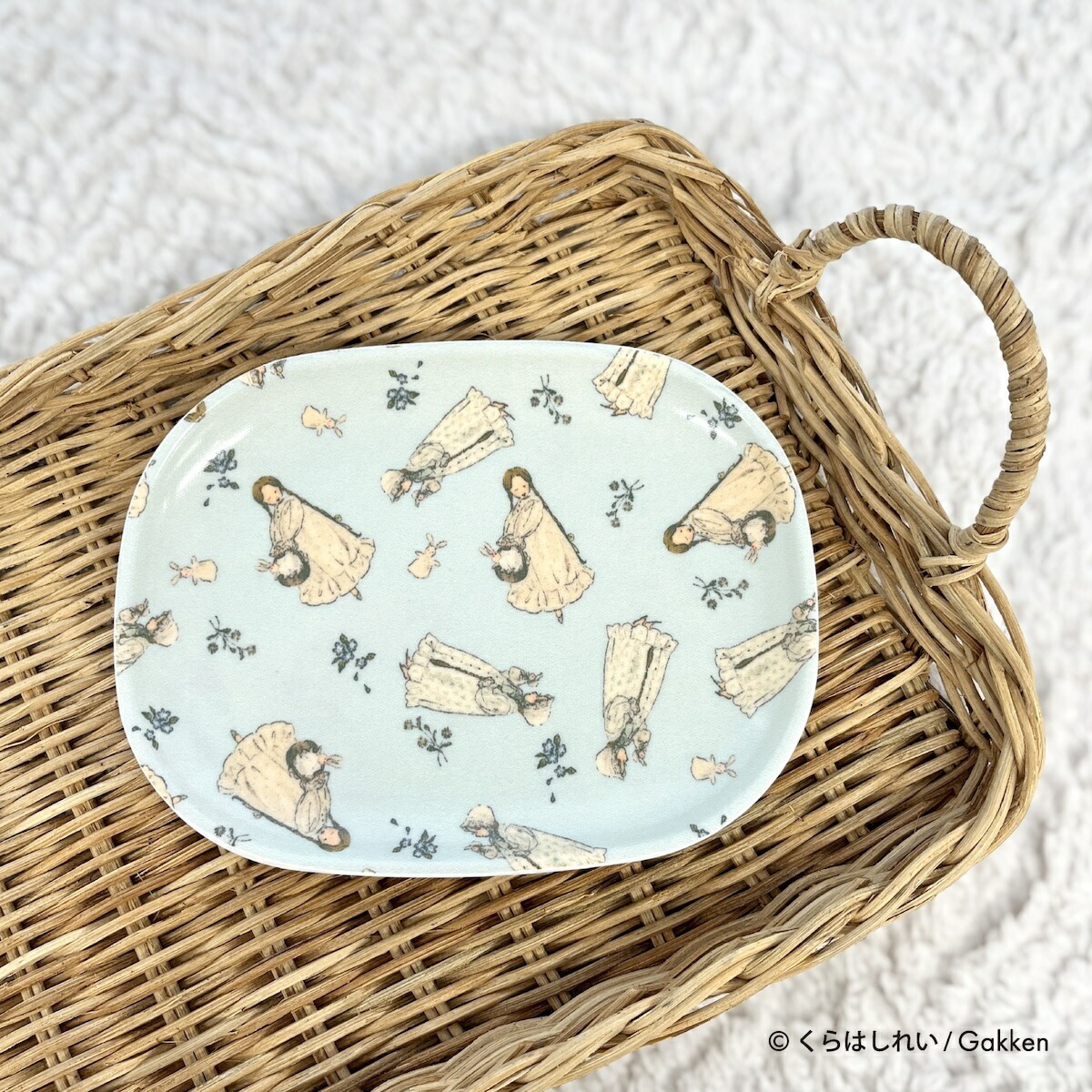 黑貓與女孩 繪本女孩 10cm 豆皿｜日本Kurahashirei