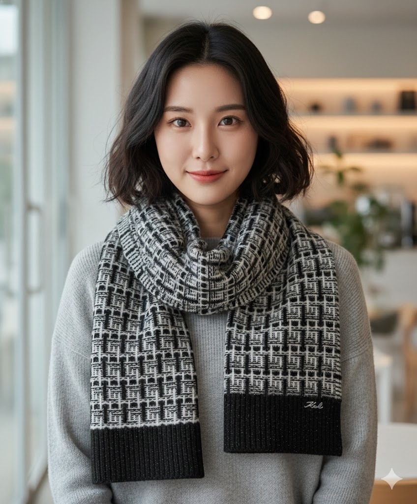 【預購】Karl Lagerfeld Paris LX021037 TWEED SHINE 圍巾