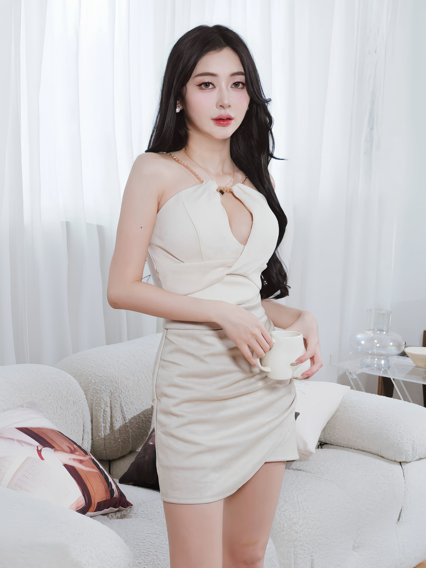 預購🤍亮蔥金鍊扭結馬甲（杏色均碼）