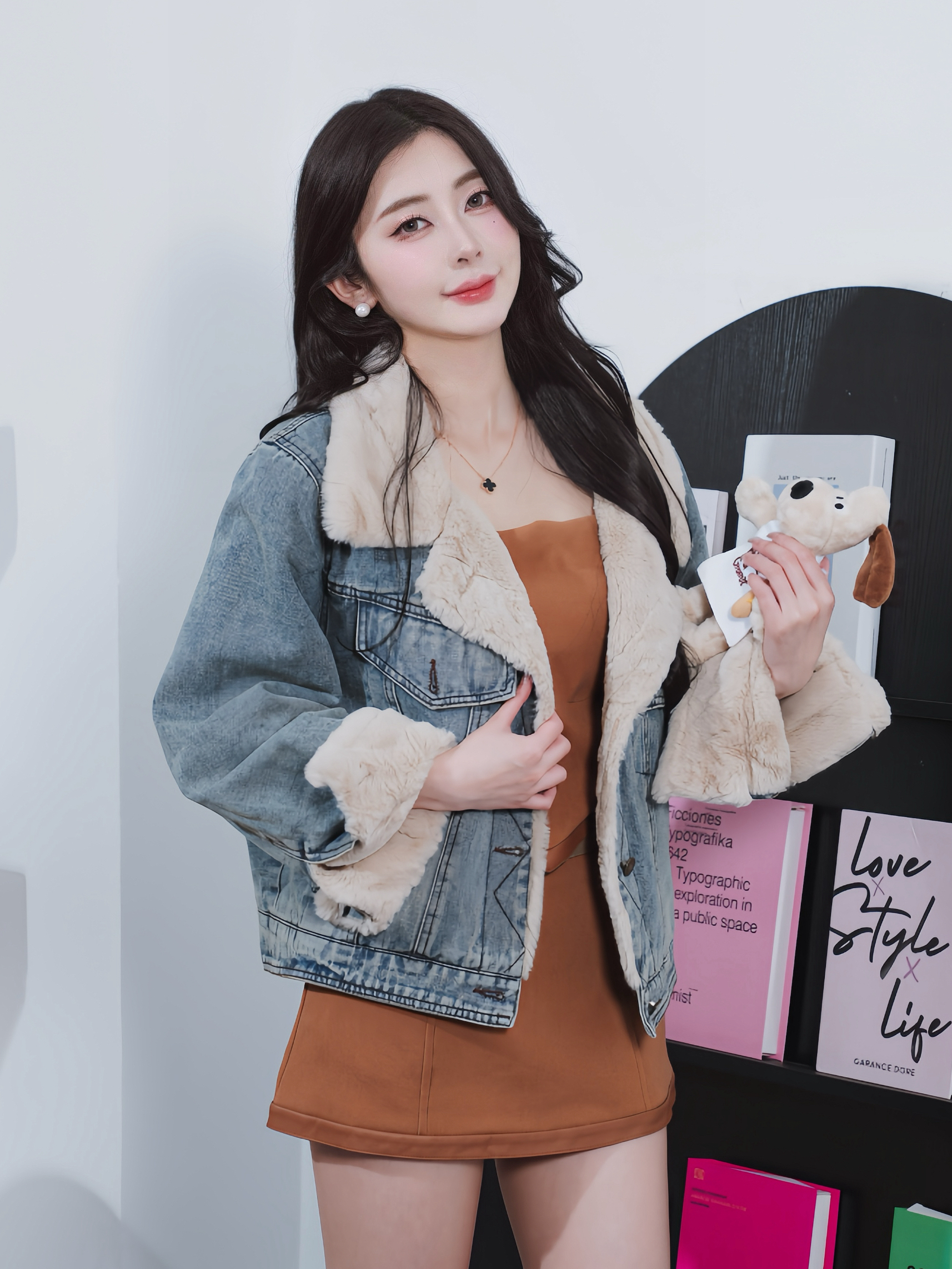 🤍隨性毛毛翻領牛仔外套（均碼）