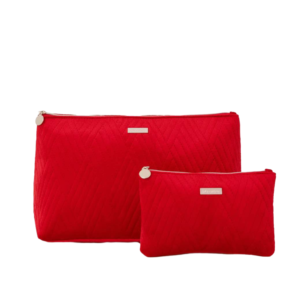 【la Vie en Rose】(贈品) 2-in-1 Velvet Cosmetic Bag  紅