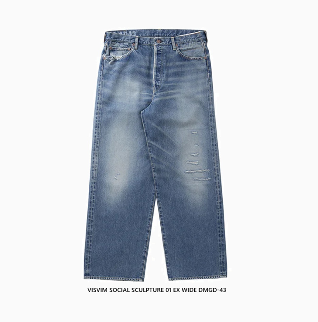 VISVIM 2026 S/S SOCIAL SCULPTURE 01 EX WIDE DAMAGED-43 JEANS - PRE ORDER ITEM (預訂中)