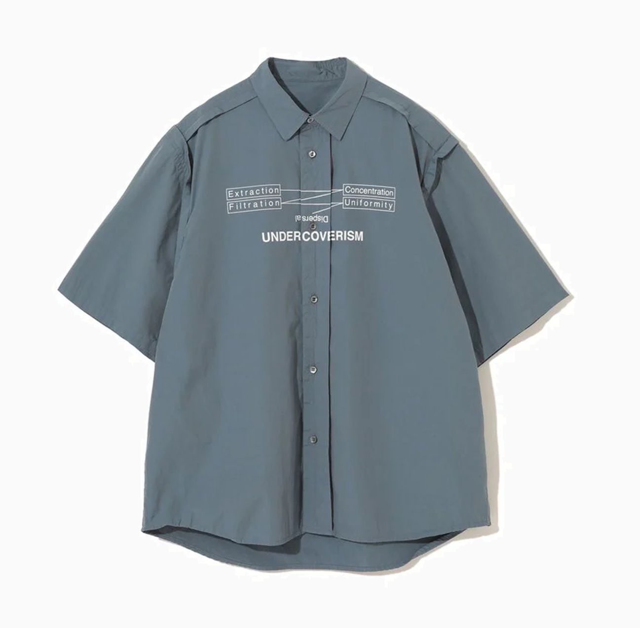 UNDERCOVER COTTON CHAMBRAY EXTRICATION SHIRT S/S (UP1E4408) - GREY BLUE PRE ORDER ITEM (預訂中)