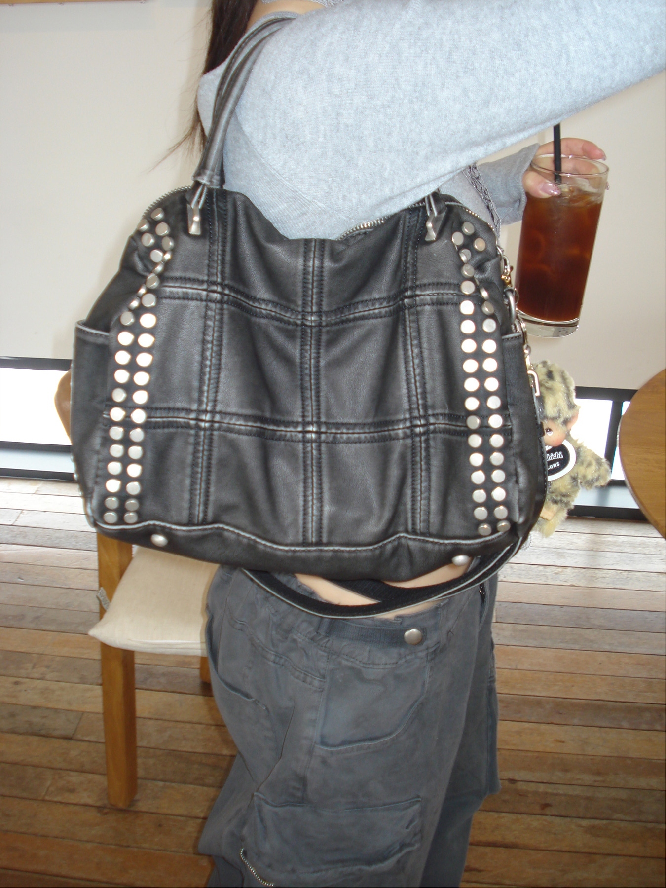 ourcabinet metal stud bag 卯丁 格紋包 肩背包