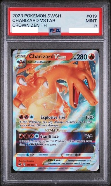 [PSA 9] 2023 POKEMON SWORD AND SHIELD CROWN ZENITH #019 CHARIZARD VSTAR CROWN ZENITH