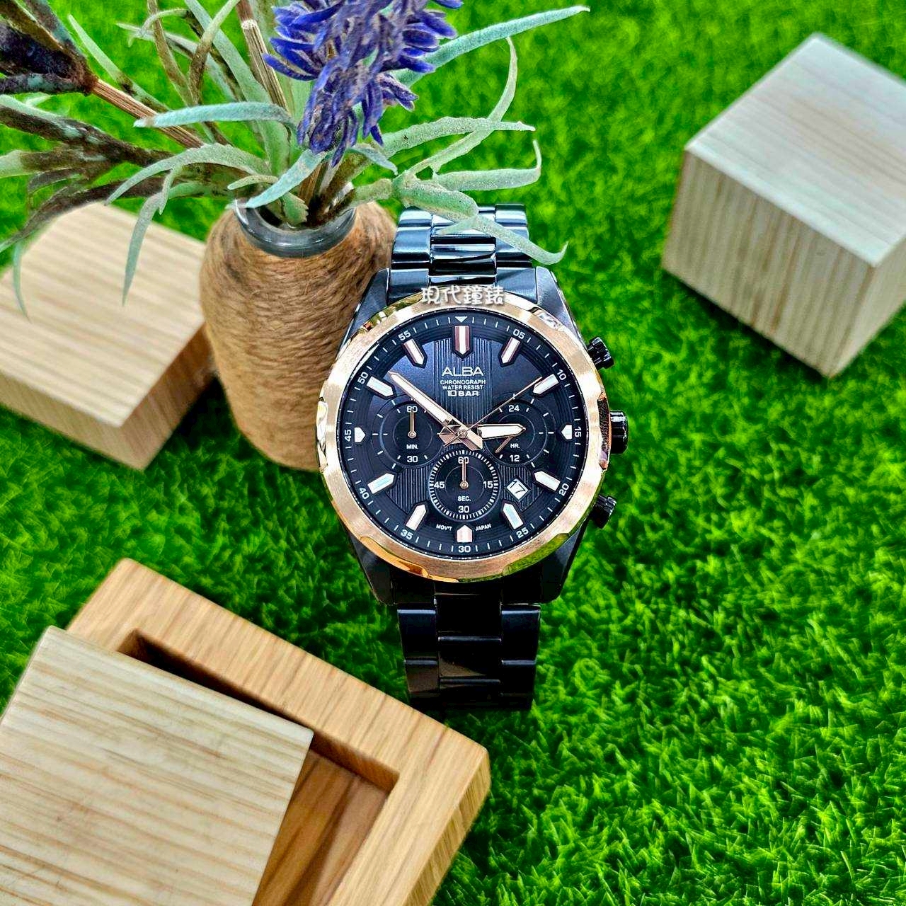 【ALBA 雅柏】摩登紳士-三眼男錶VD53-X402SD 43mm 現代鐘錶