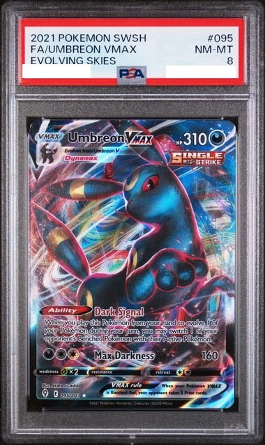 [PSA 8] 2021 POKEMON SWORD & SHIELD EVOLVING SKIES #095 FA/UMBREON VMAX EVOLVING SKIES
