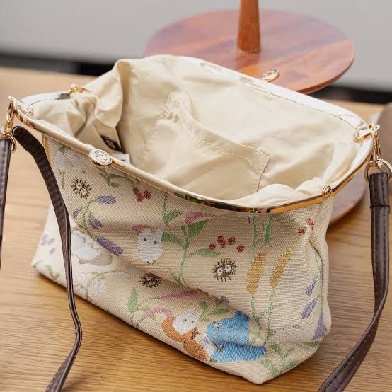 JP 龍貓針織口金包斜揹袋 8563