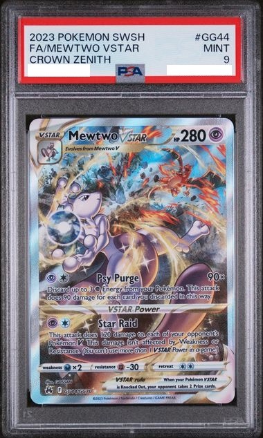 [PSA 9] 2023 POKEMON SWORD AND SHIELD CROWN ZENITH #GG44 FA/MEWTWO VSTAR CROWN ZENITH