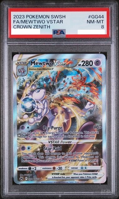 [PSA 8] 2023 POKEMON SWORD AND SHIELD CROWN ZENITH #GG44 FA/MEWTWO VSTAR CROWN ZENITH