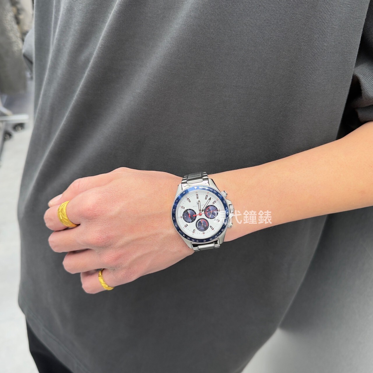 【Tommy Hilfiger】Clark 男士白色腕錶 1792238 44mm  現代鐘錶