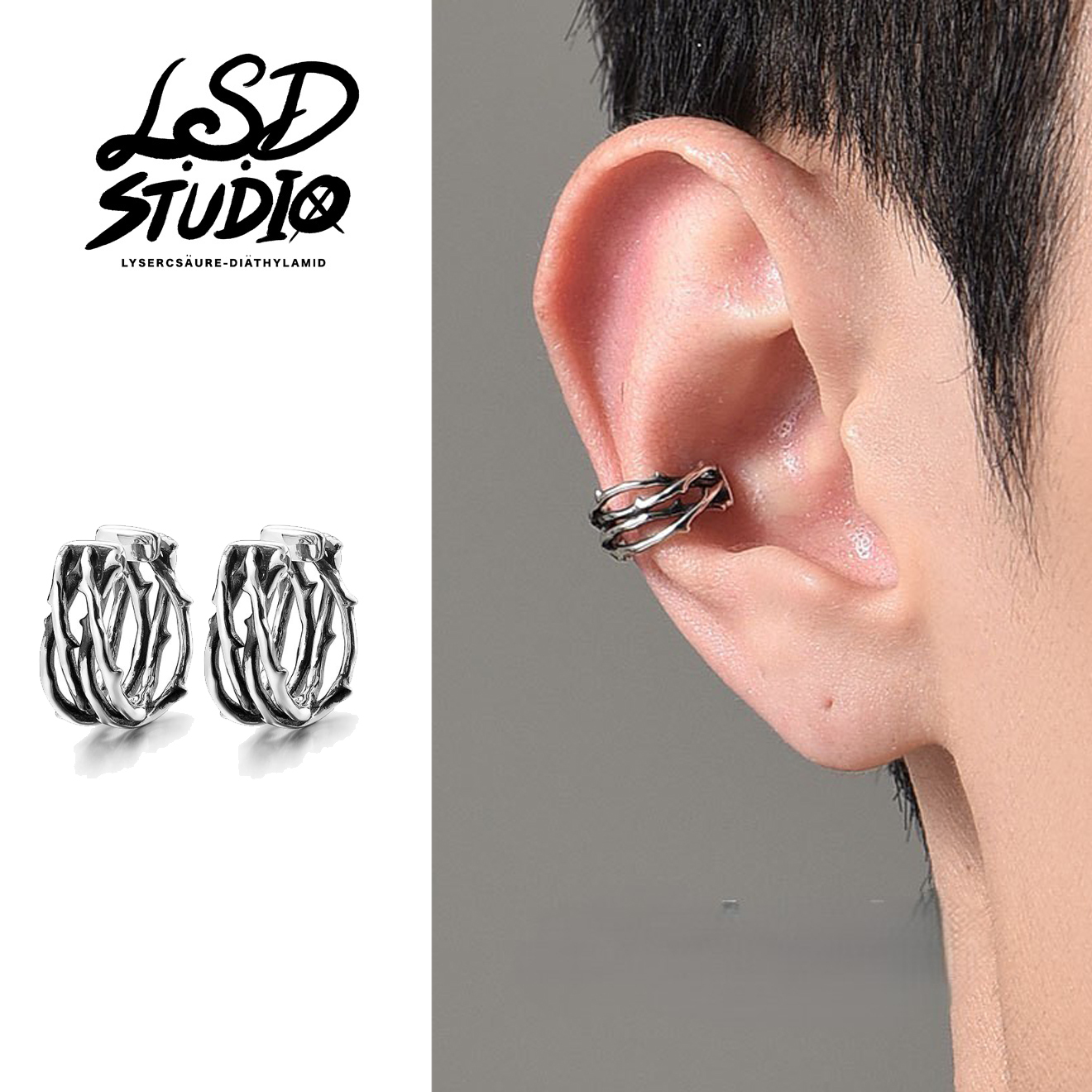 耳骨夾 x 無耳洞 |骨紋結構耳骨夾 【ACGY18】