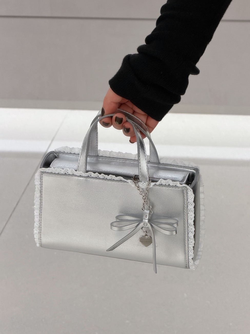 CHARLES & KEITH 小CK 蕾絲 花邊 托特包