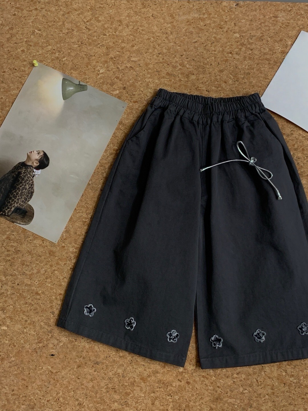 日系小花兒寬褲