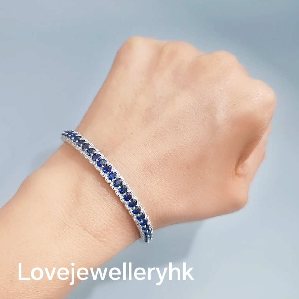 天然藍寶石手鐲   GB006B