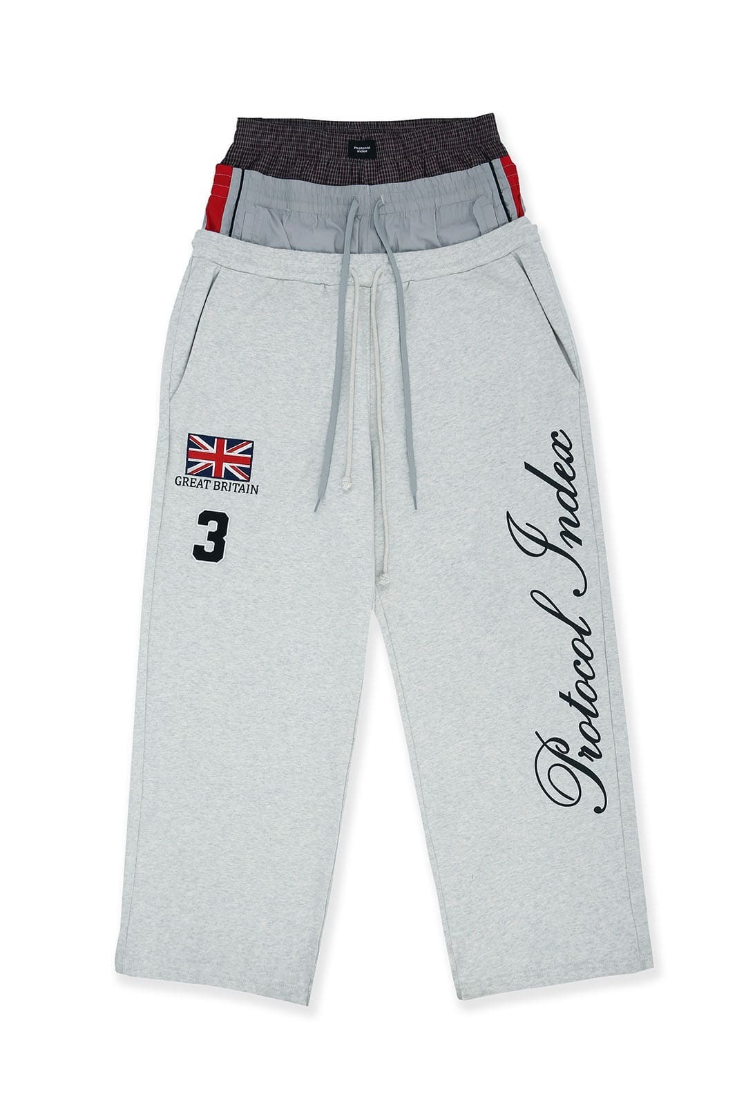 Protocol Index｜3 Layered Sweat Pants (Oatmeal Melange)