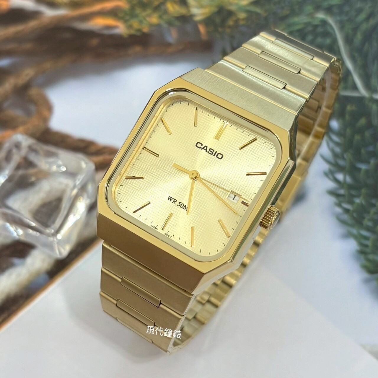 【CASIO 卡西歐】復古方形指針MTP-B185G-9A 32.5mm 現代鐘錶