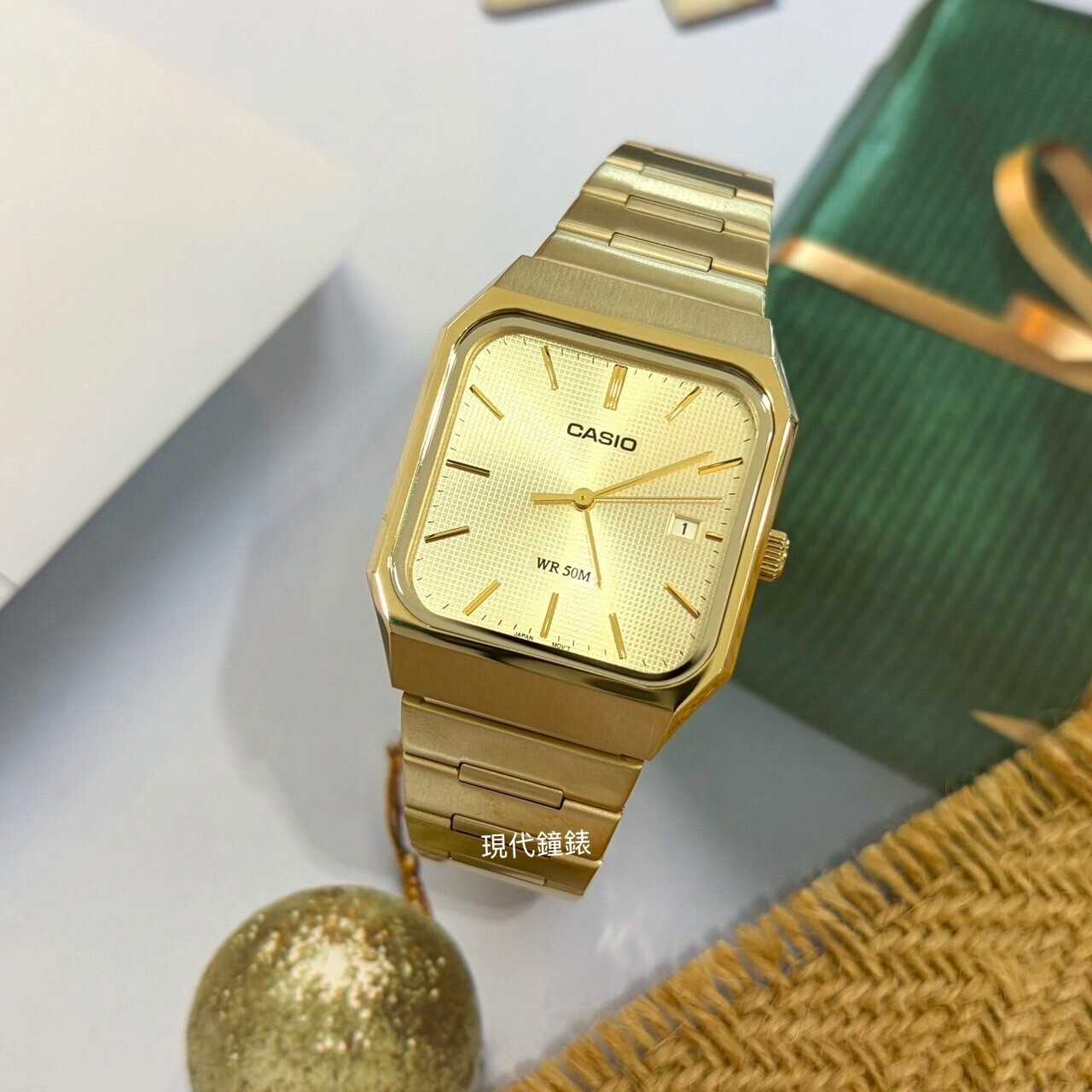 【CASIO 卡西歐】復古方形指針MTP-B185G-9A 32.5mm 現代鐘錶