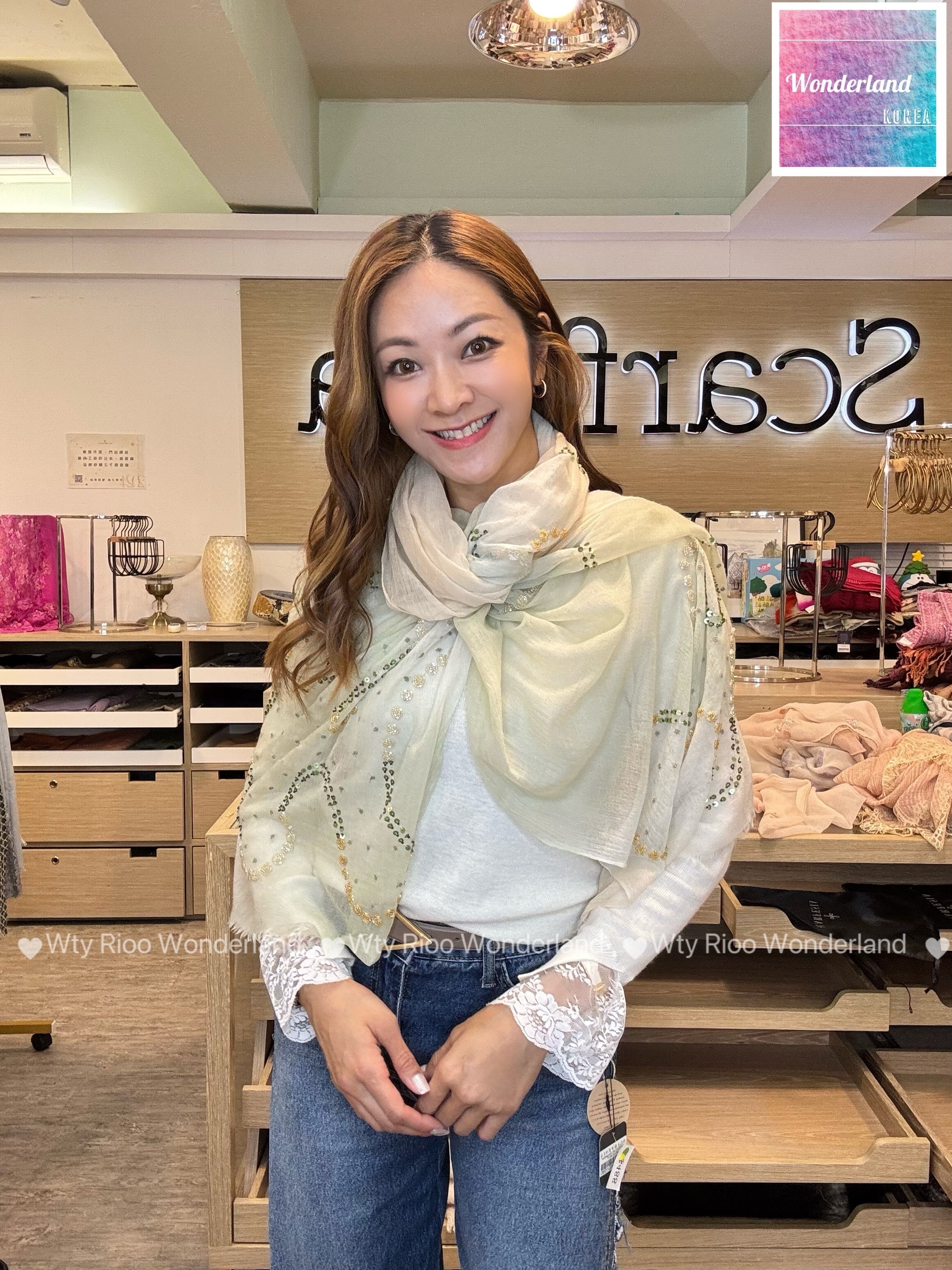 W021802翡翠漸變Fine Wool 薄紗披巾