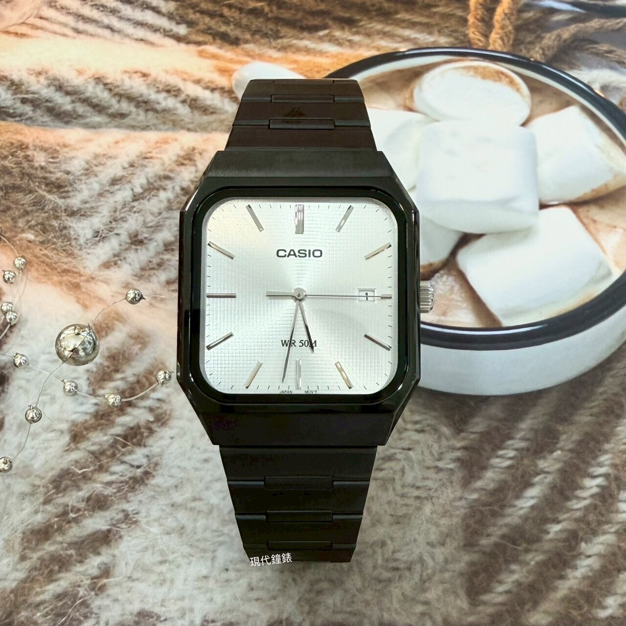 【CASIO 卡西歐】方形復古石英錶MTP-B185B-7A 32.5mm 現代鐘錶