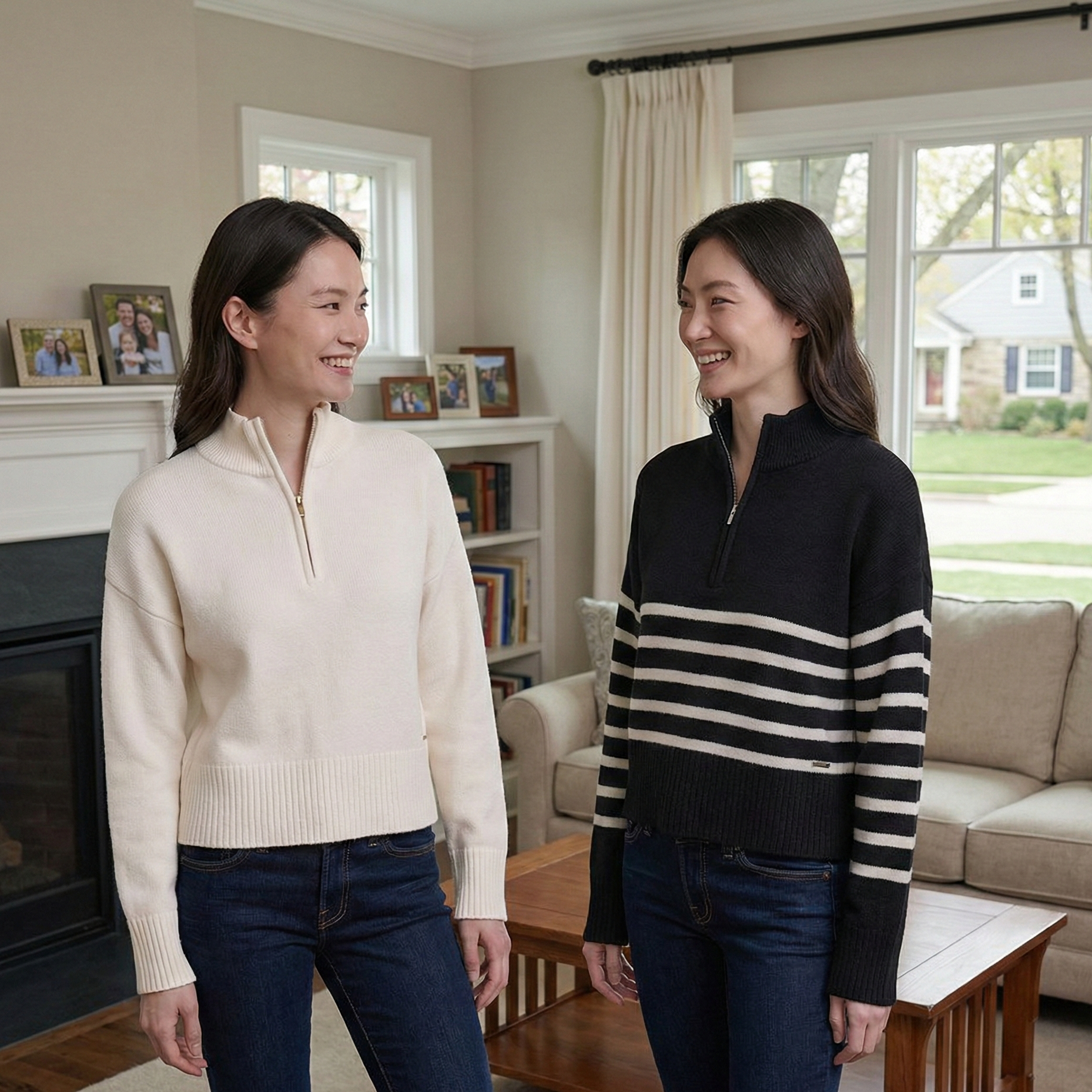 【預購】DKNY H021924 女裝 1/4 拉鍊立領針織衫