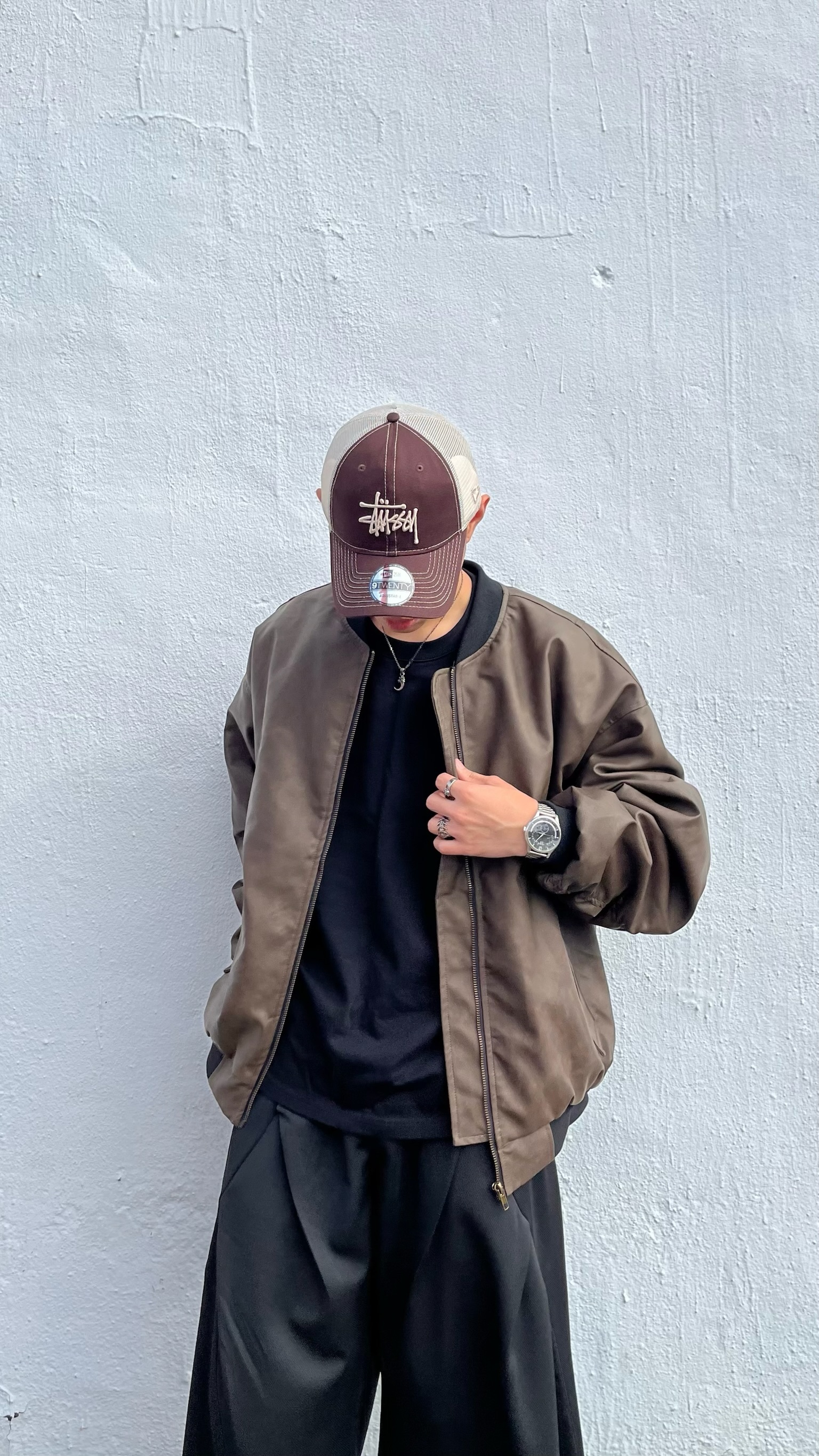 皮革鋪棉抓皺夾克 (2colors)