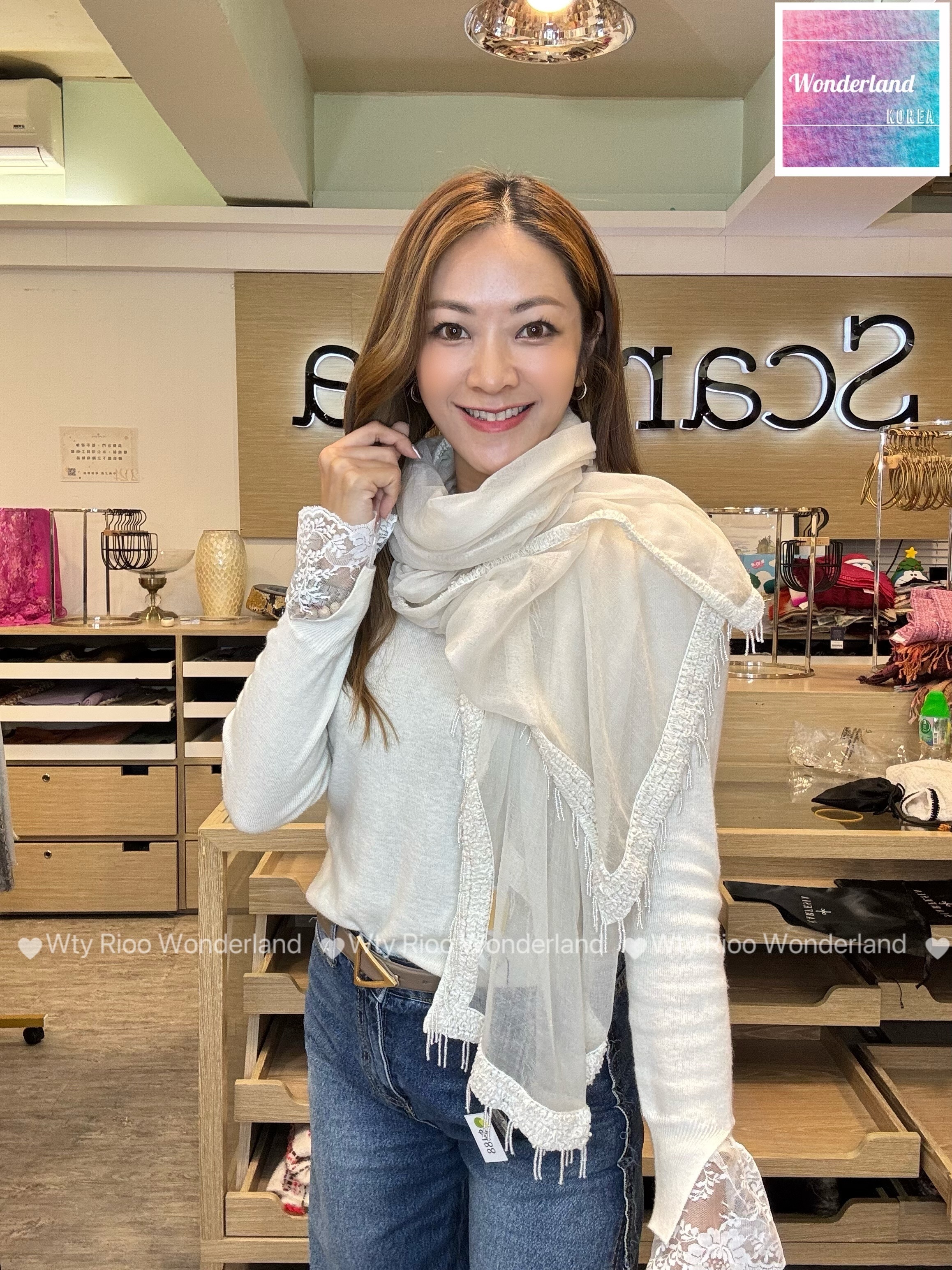 W021905 日本玻璃珠（100% wool )頸巾