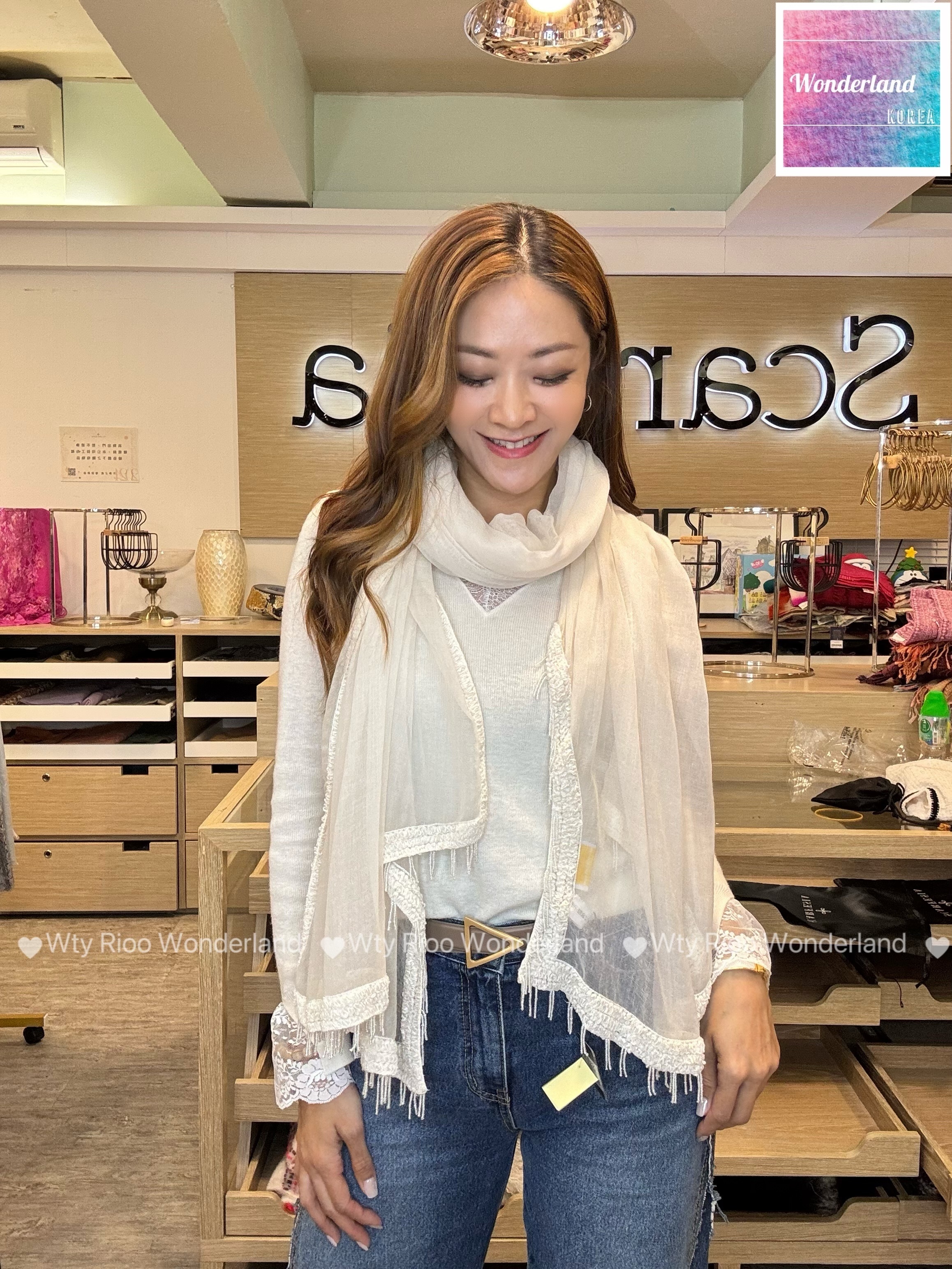 W021905 日本玻璃珠（100% wool )頸巾