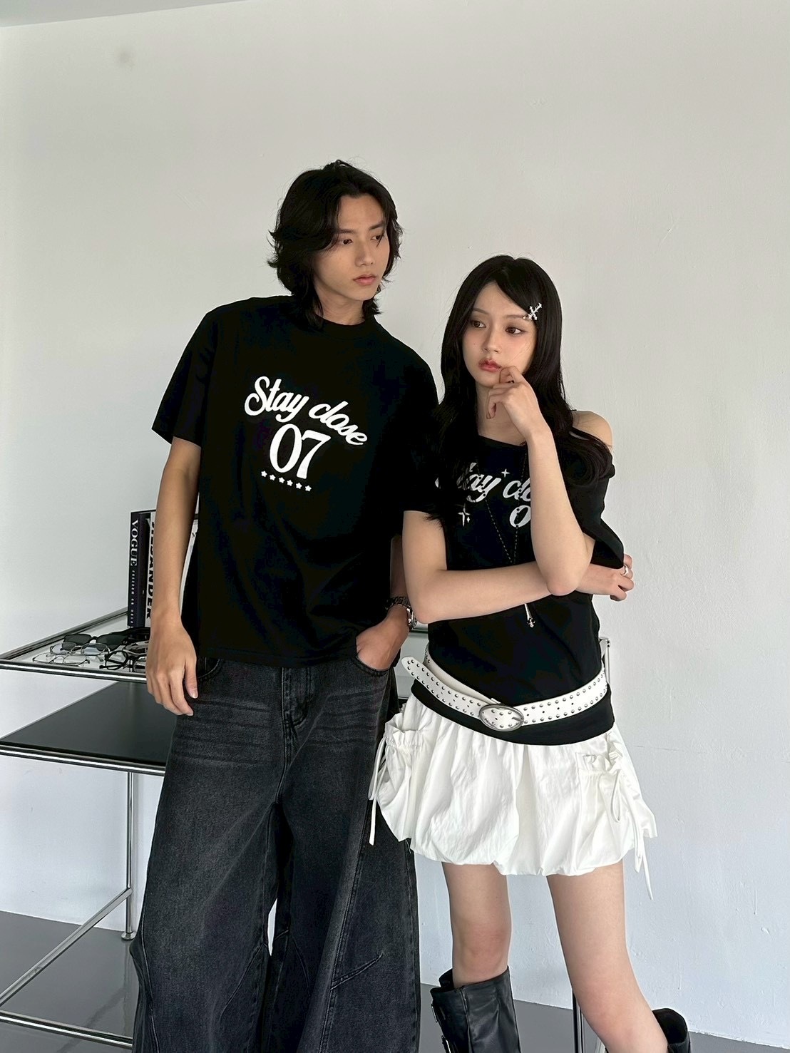 一眼愛側口袋綁結花苞短裙