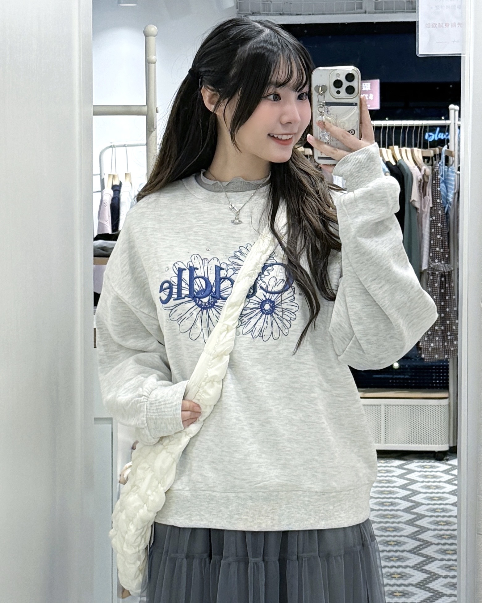 （停產） JP1174｜超美煙花卉小閃鑽刺繡Cuddle衛衣. ݁ ˗ˏˋ ⊹ ˎˊ˗  ࣪ ˖