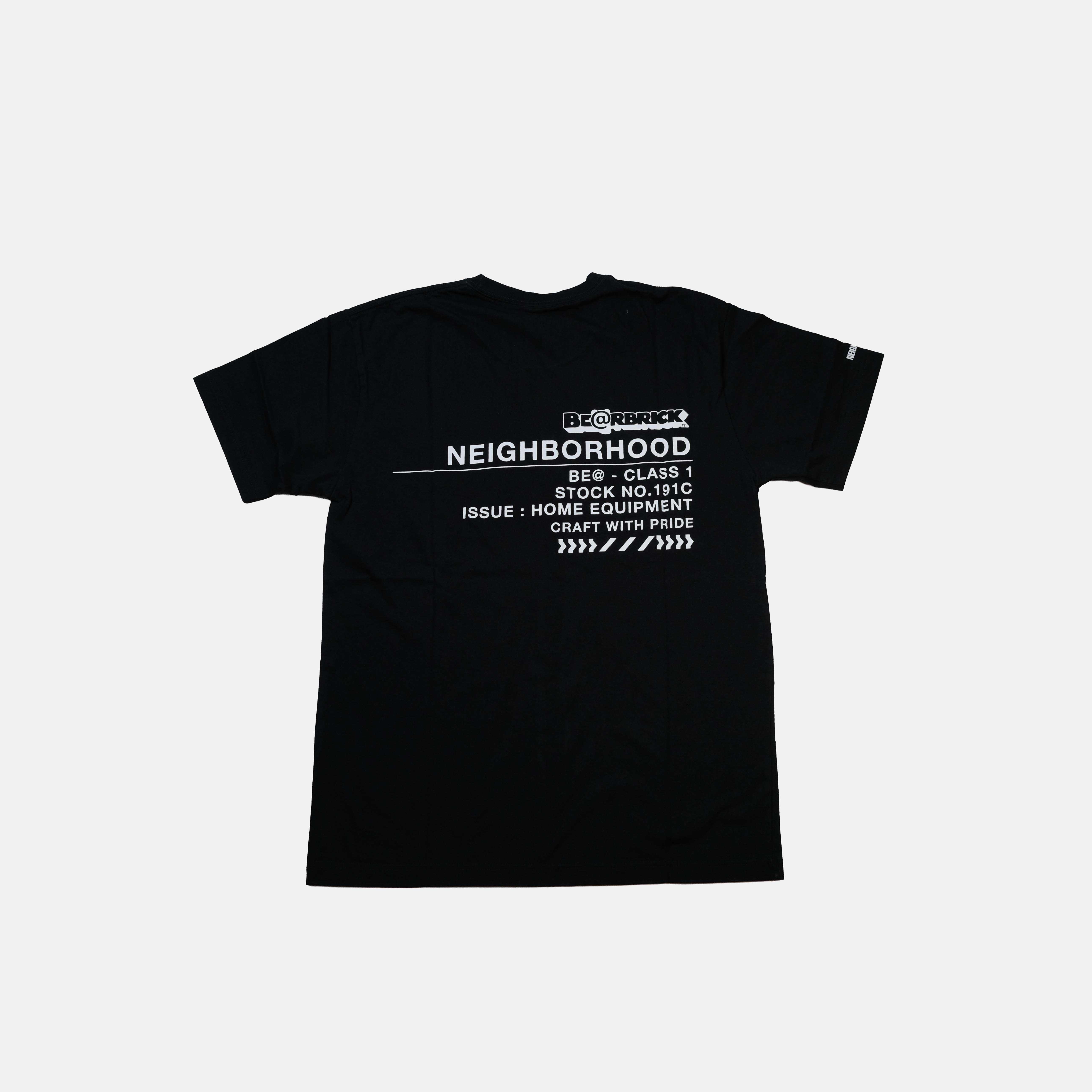 -(B3d04)-NEIGHBORHOOD X MEDICOME TOY BE@RBRICK 聯名款 庫柏力克 熊 短Ｔ 黑色-191PCMCN-ST01S
