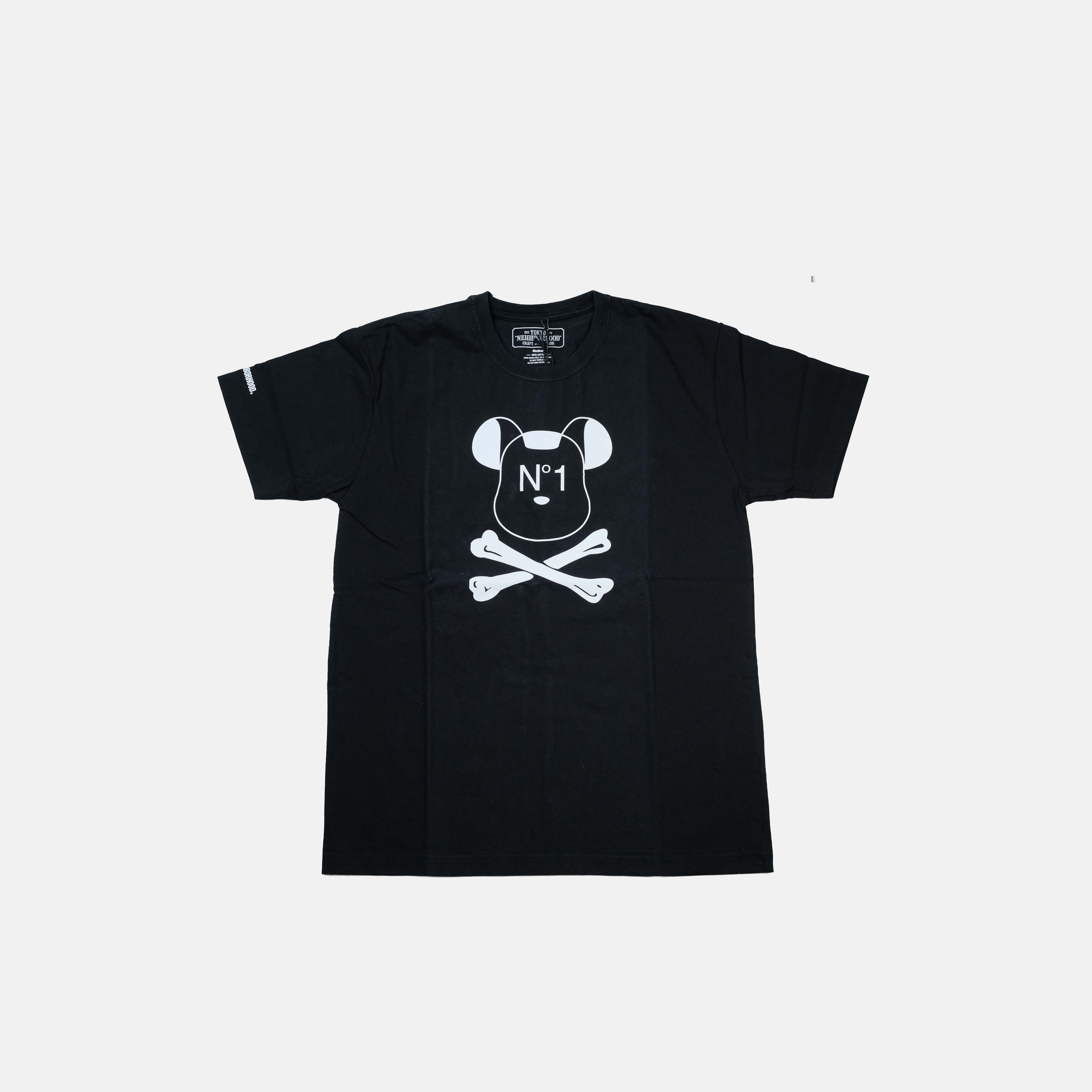 -(B3d04)-NEIGHBORHOOD X MEDICOME TOY BE@RBRICK 聯名款 庫柏力克 熊 短Ｔ 黑色-191PCMCN-ST01S