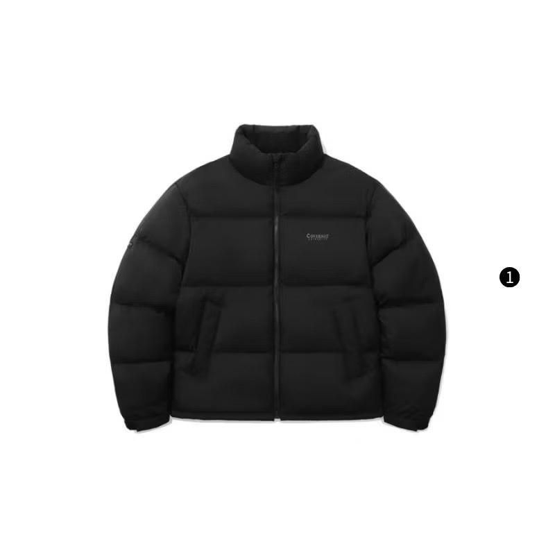 [ Covernat ] ￼男女同款保暖鴨絨加厚刺繡經典LOGO立領羽絨外套