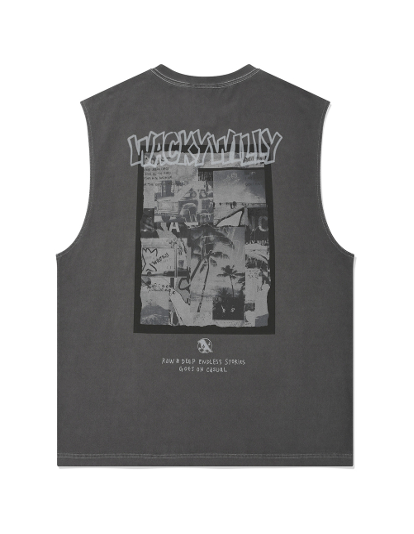 VP012 Wacky Willy Summer Print Sleeveless T-Shirt