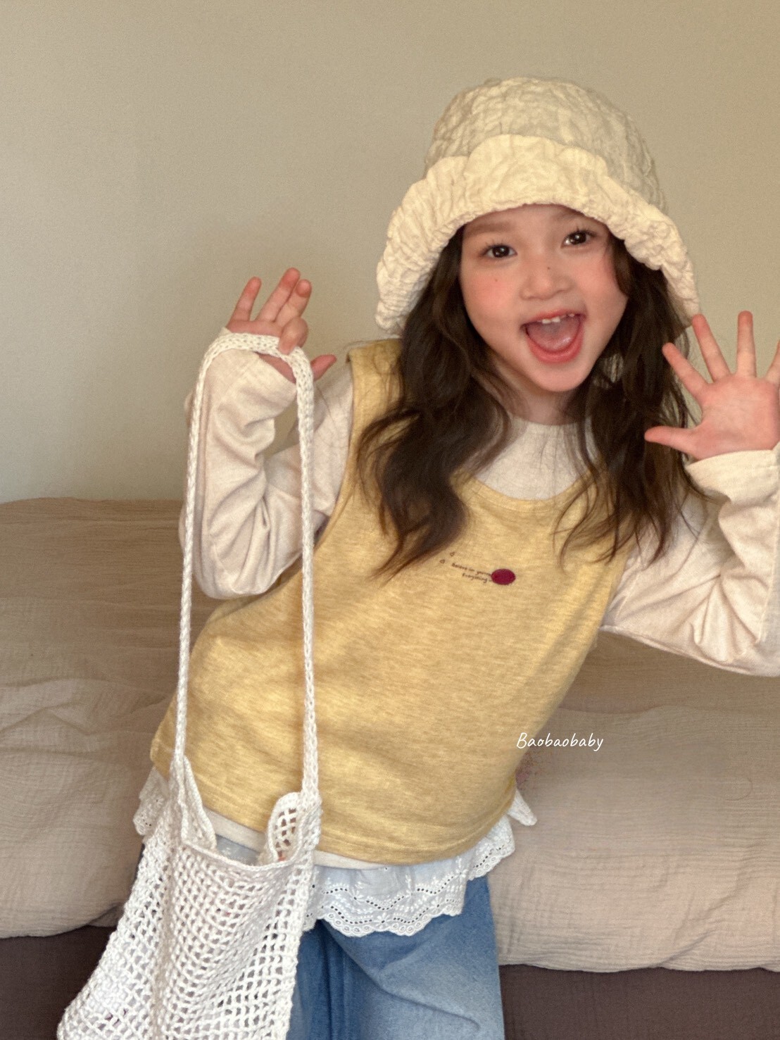 向日葵圓領兩件式上衣