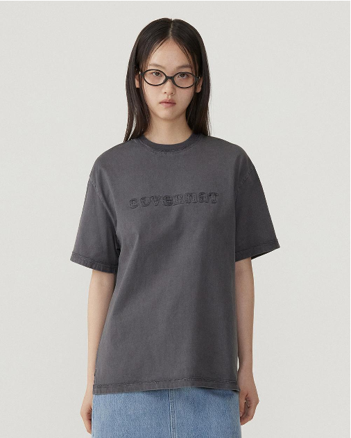 VP045 COVERNAT Women's Overfit Pigment Cooper Logo T-Shirt (FREE SIZE)