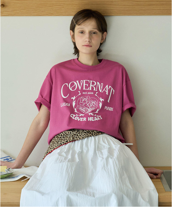VP046 COVERNAT Women's Overfit Vintage Graphic T-Shirt (FREE SIZE)
