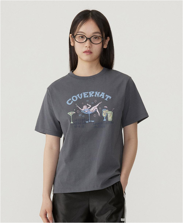 VP048 COVERNAT Women's Semi-Overfit Cocktail T-Shirt
