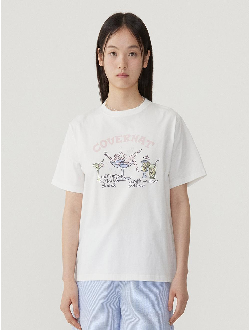 VP048 COVERNAT Women's Semi-Overfit Cocktail T-Shirt