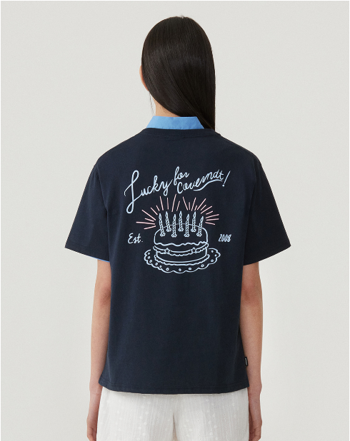 VP049 COVERNAT Women's Semi-Overfit Cake T-Shirt