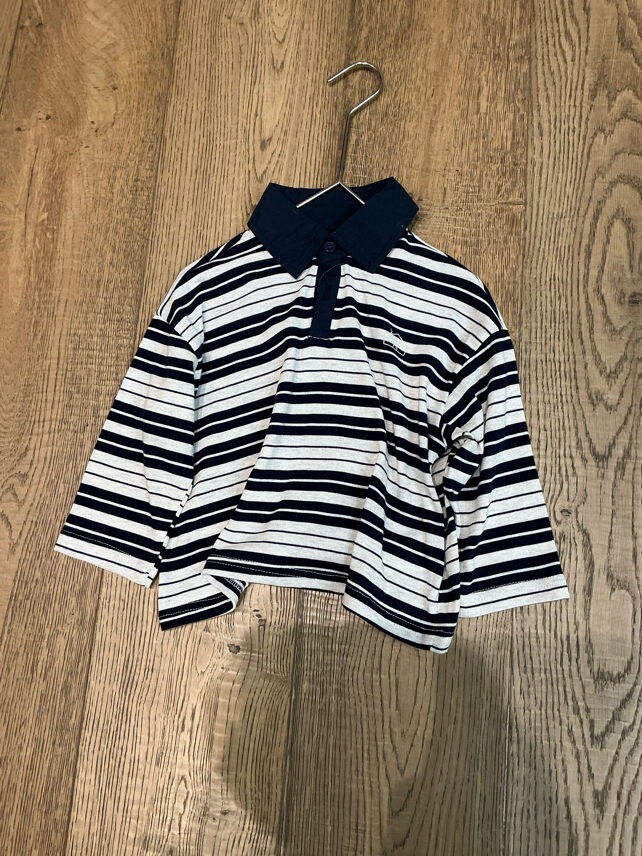 學院藍調條紋POLO衫