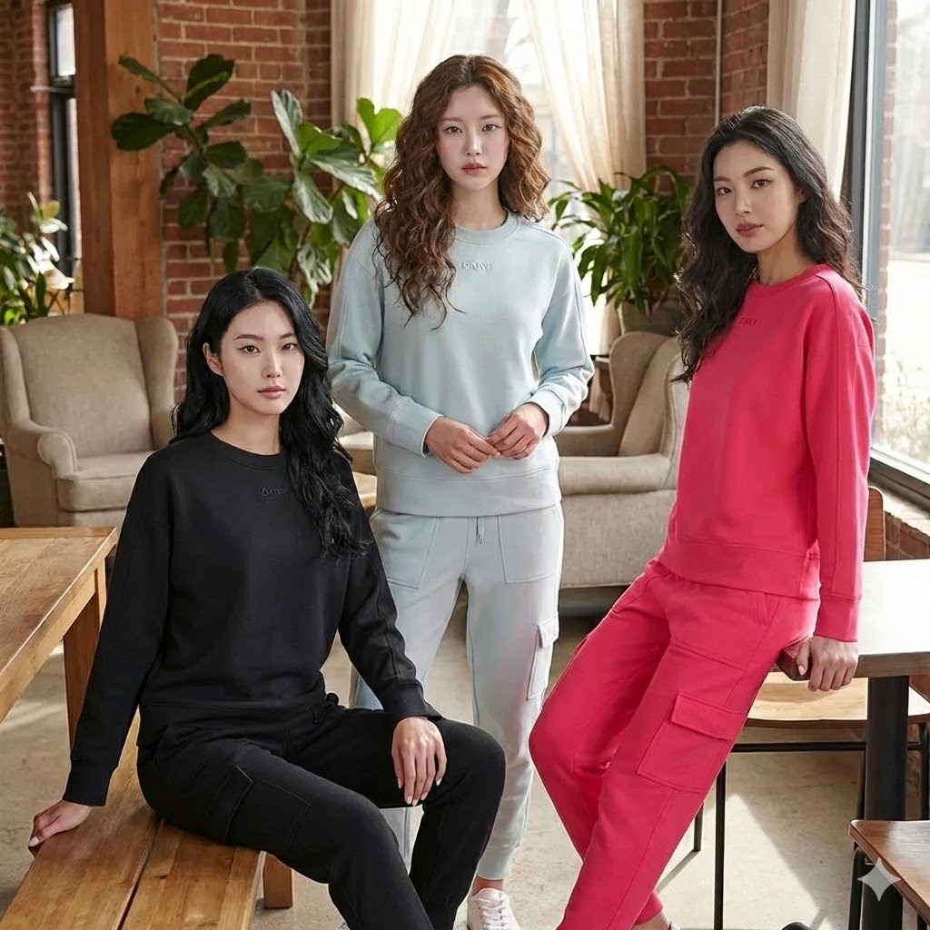 【預購】DKNY H021923 女裝前短後長圓領衛衣