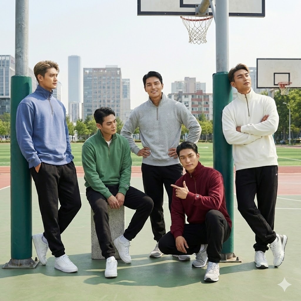 【預購】Champion H021931 男裝經典 1/4 拉鍊立領運動衛衣