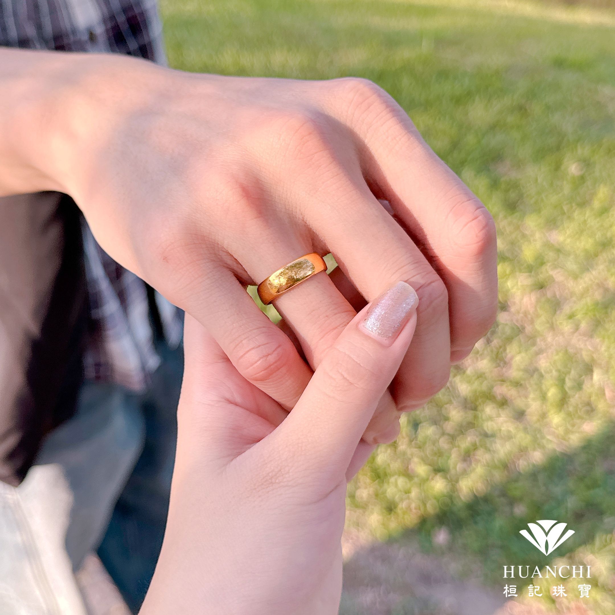 素戒(亮面) 黃金戒指