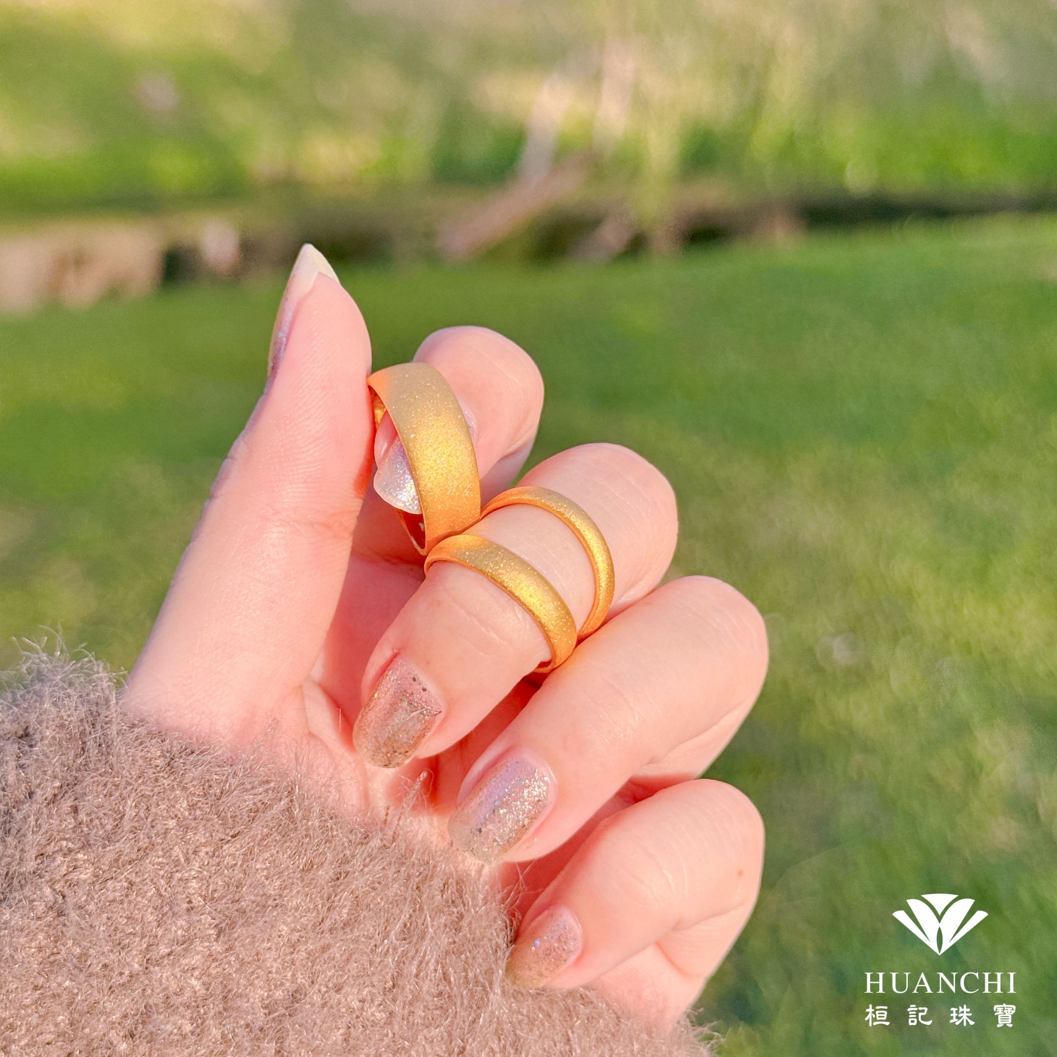 素戒(霧面) 黃金戒指